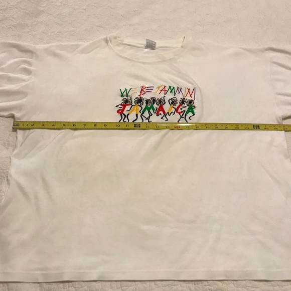 Unisex white t-shirt embroidered with “We be Jammin” & “Jamaica” (4XL) - Picture 6 of 12